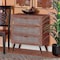 Baxton Studio Calida Mid-Century Whitewashed Natural Brown Finished Wood and Rattan 3-Drawer Storage Cabinet 178-11411-Zoro - alternate 2